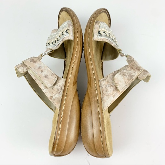 Rieker Regina Slip On Beaded Rose Boho Slide Sandals Comfort 40 - Picture 8 of 11